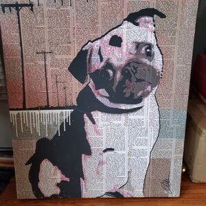 Abstract Dog Art Canvas - Novel Chapter Typed Fear & Loathing